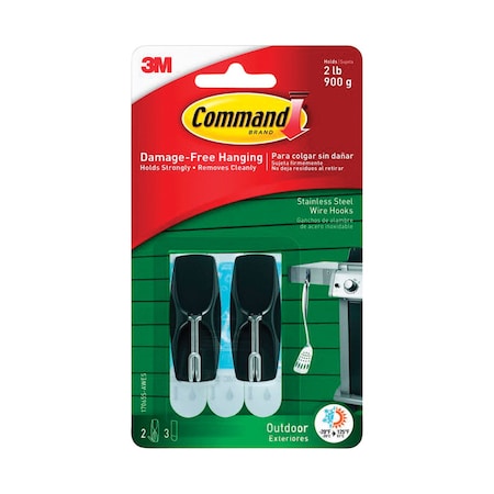 Command 3M Command Medium Plastic Wire Hooks 2.17 in. L 2 pk 17065S-AWES